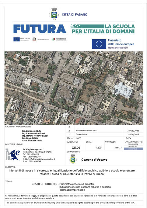 Riqualificazione energetica e antisismica Fasano planimetria generale di progetto 2 1